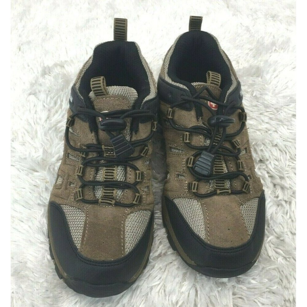 Swiss Gear Comfort Fit Hiking Shoes Child Size 3 Leather Lace Up Brown